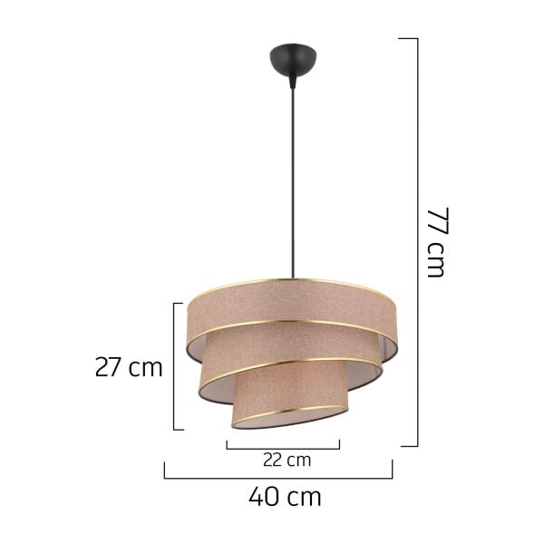 Paoni 3 Katlı Eskitme Gold Detaylı Modern Koridor,Yatak Odası Salon Avize