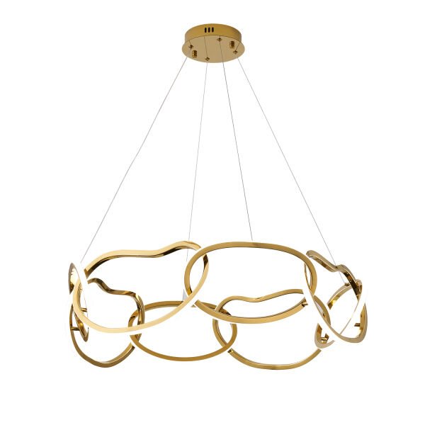 Quon 8'li Gold 150 Watt Yuvarlak Modern Sarkıt Salon Led Avize