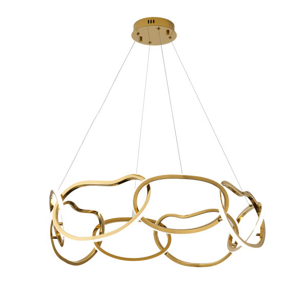 Quon 8'li Gold 150 Watt Yuvarlak Modern Sarkıt Salon Led Avize