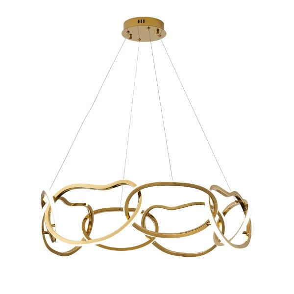 Quon 8'li Gold 150 Watt Yuvarlak Modern Sarkıt Salon Led Avize