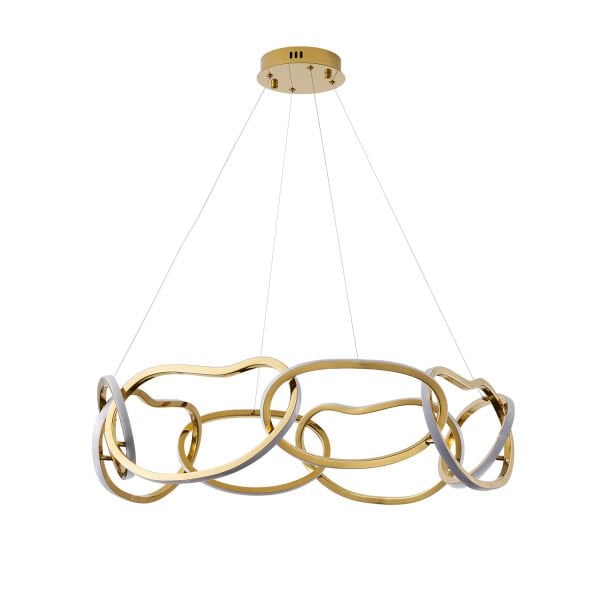 Quon 8'li Gold 150 Watt Yuvarlak Modern Sarkıt Salon Led Avize