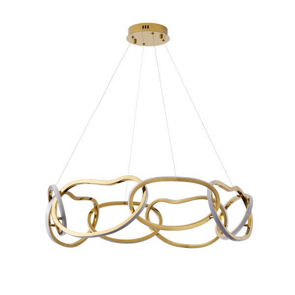 Quon 8'li Gold 150 Watt Yuvarlak Modern Sarkıt Salon Led Avize