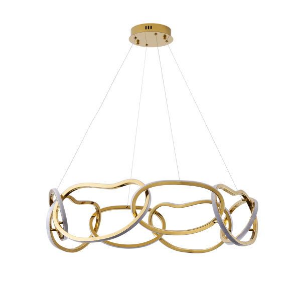 Quon 8'li Gold 150 Watt Yuvarlak Modern Sarkıt Salon Led Avize
