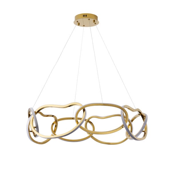 Quon 8'li Gold 150 Watt Yuvarlak Modern Sarkıt Salon Led Avize