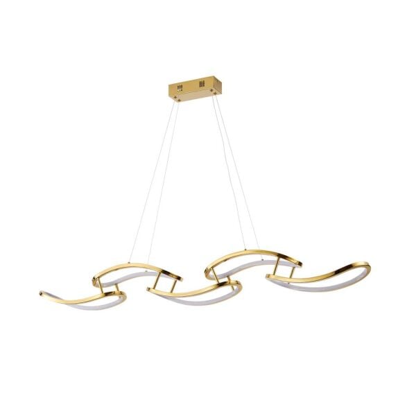 Quon 5'li Gold 100 Watt Sıralı Yemek Masası Üstü Modern Sarkıt Salon Led Avize