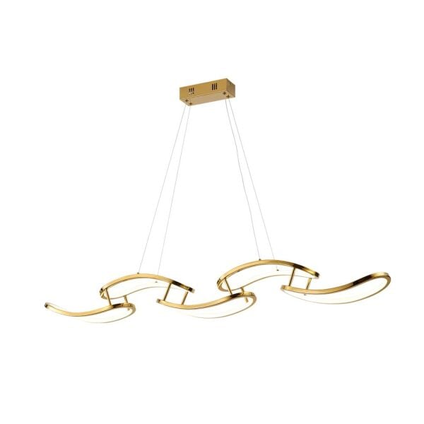 Quon 5'li Gold 100 Watt Sıralı Yemek Masası Üstü Modern Sarkıt Salon Led Avize