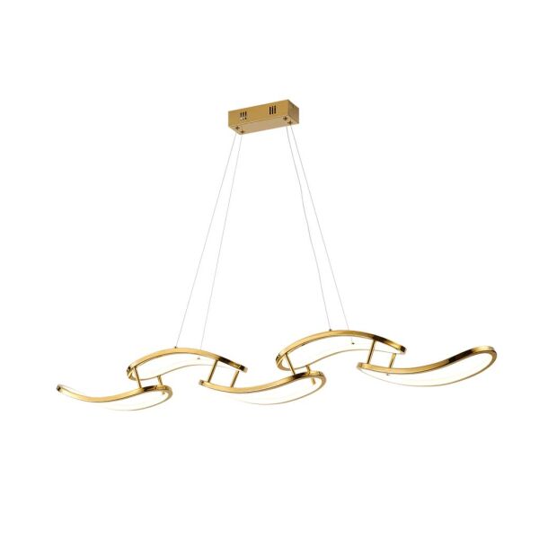 Quon 5'li Gold 100 Watt Sıralı Yemek Masası Üstü Modern Sarkıt Salon Led Avize