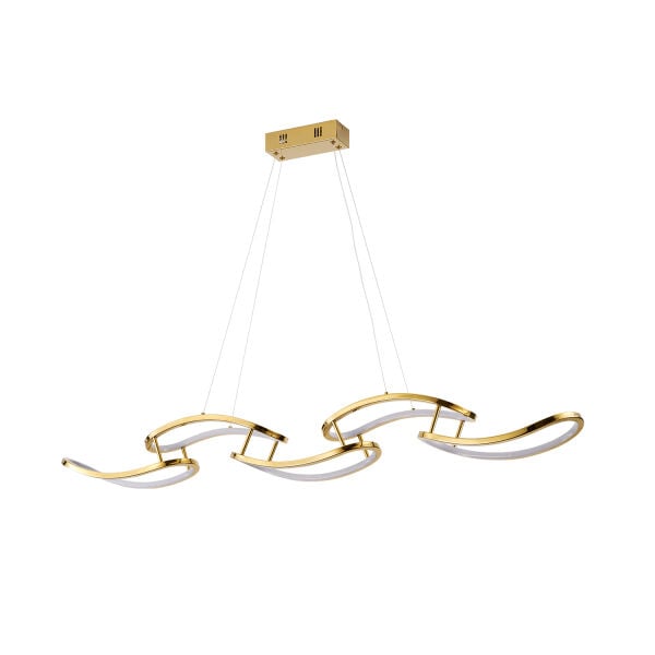 Quon 5'li Gold 100 Watt Sıralı Yemek Masası Üstü Modern Sarkıt Salon Led Avize