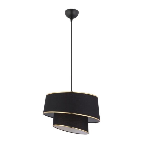 Paoni 2 Katlı Siyah Gold Detaylı Modern Koridor,Yatak Odası Salon Avize