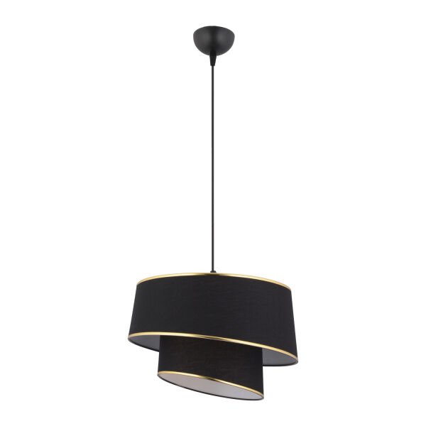 Paoni 2 Katlı Siyah Gold Detaylı Modern Koridor,Yatak Odası Salon Avize