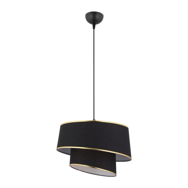 Paoni 2 Katlı Siyah Gold Detaylı Modern Koridor,Yatak Odası Salon Avize