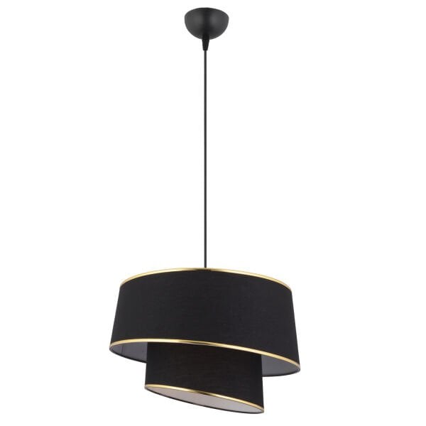 Paoni 2 Katlı Siyah Gold Detaylı Modern Koridor,Yatak Odası Salon Avize