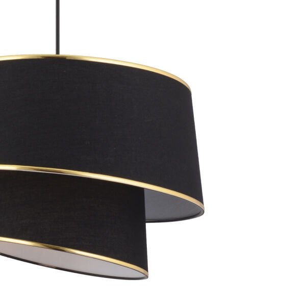 Paoni 2 Katlı Siyah Gold Detaylı Modern Koridor,Yatak Odası Salon Avize