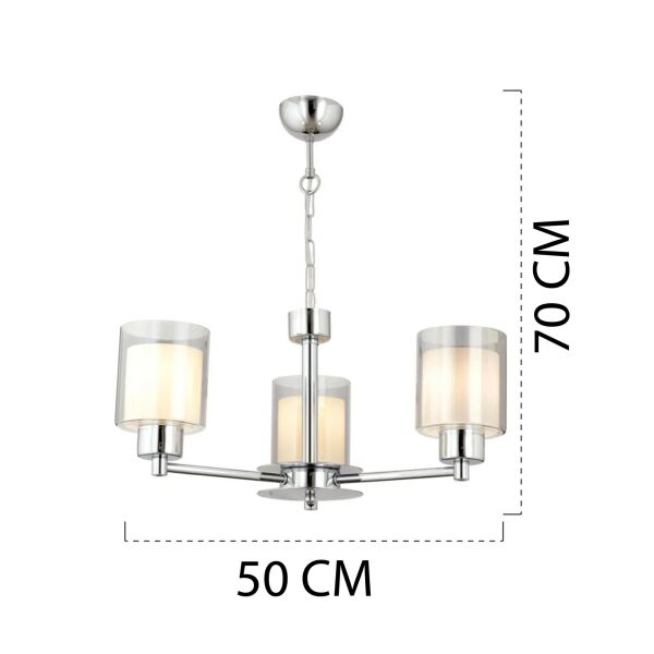 Goldie 3 Lü Krom Kaplama Modern Sarkıt Mutfak Salon Avize