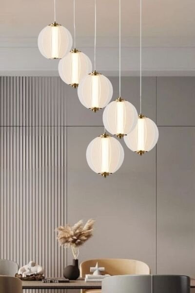 Penny 108 Watt 6'lı Yuvarlak Bakır Tekli Led Sarkıt Avize