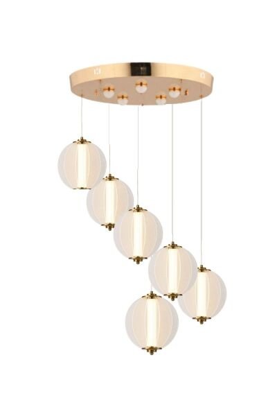 Penny 108 Watt 6'lı Yuvarlak Bakır Tekli Led Sarkıt Avize