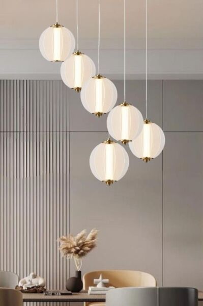 Penny 108 Watt 6'lı Yuvarlak Bakır Tekli Led Sarkıt Avize