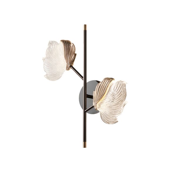 Taran Siyah Gold 2'li 10 Watt Çiçek Desenli Modern Ledli Aplik