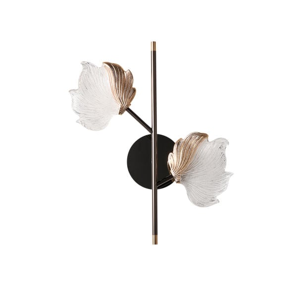 Taran Siyah Gold 2'li 10 Watt Çiçek Desenli Modern Ledli Aplik