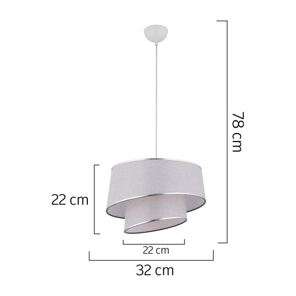 Paoni 2 Katlı Gri Modern Koridor,Yatak Odası Salon Avize