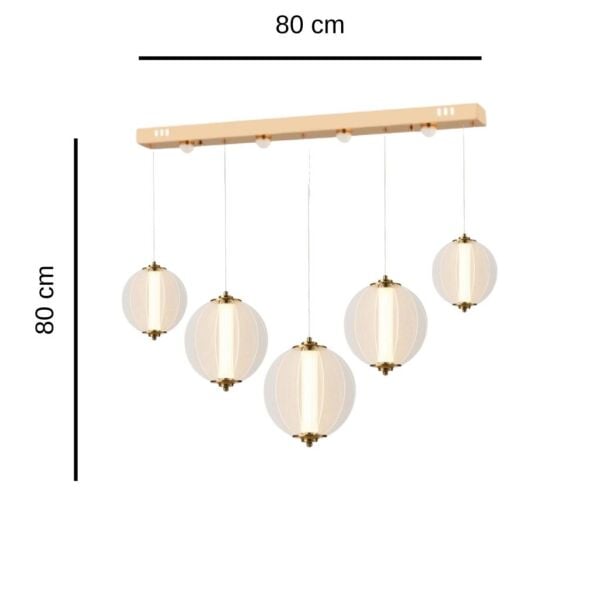 Penny 90 Watt 5'li Sıralı Bakır Led Sarkıt Avize