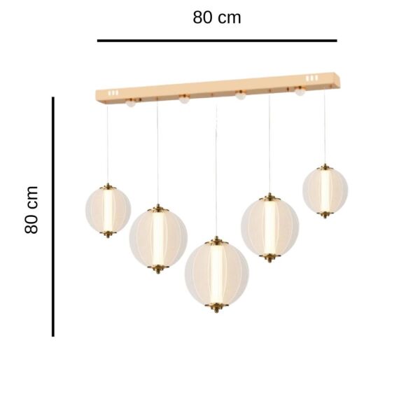 Penny 90 Watt 5'li Sıralı Bakır Led Sarkıt Avize