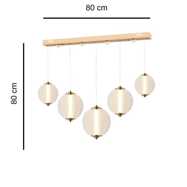 Penny 90 Watt 5'li Sıralı Bakır Led Sarkıt Avize