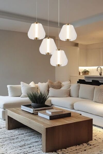 Hopps 72 Watt 4'lü Yuvarlak Bakır Tekli Led Sarkıt Avize