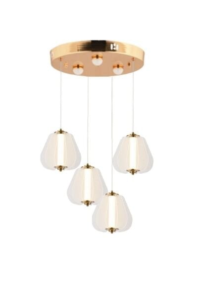 Hopps 72 Watt 4'lü Yuvarlak Bakır Tekli Led Sarkıt Avize