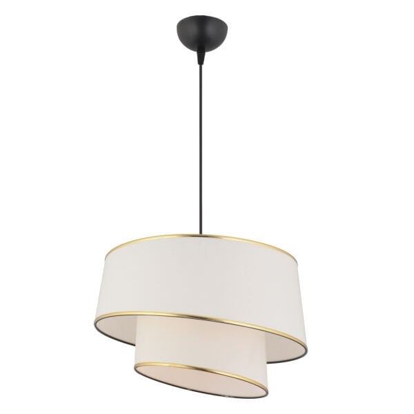 Paoni 2 Katlı Beyaz Gold Detaylı Modern Koridor,Yatak Odası Salon Avize