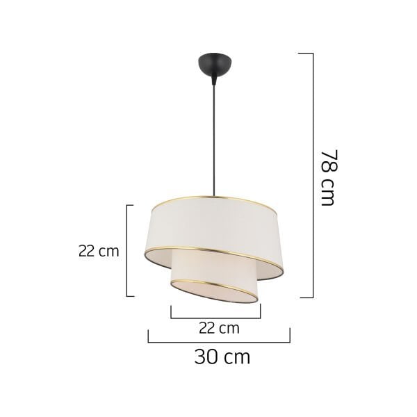 Paoni 2 Katlı Beyaz Gold Detaylı Modern Koridor,Yatak Odası Salon Avize