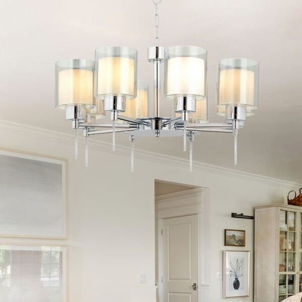 Goldie 8 Li Krom Kaplama Modern Yatak Odası  Salon Avize