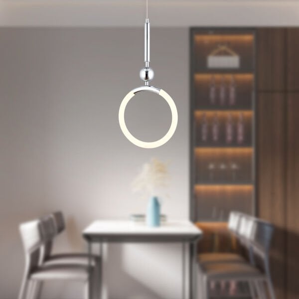 Struer Tekli Krom Ledli 20 Watt Modern Koridor, Yatak Odası Salon Sarkıt Led Avize