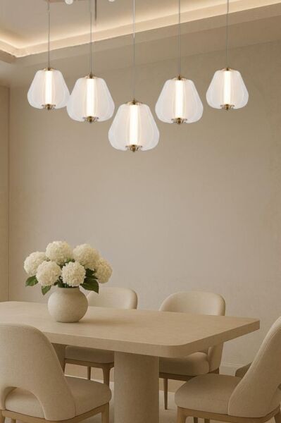 Hopps 90 Watt 5'li Sıralı Bakır Led Sarkıt Avize