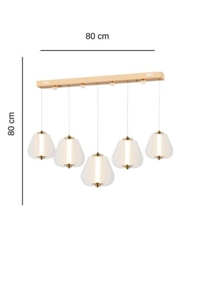 Hopps 90 Watt 5'li Sıralı Bakır Led Sarkıt Avize