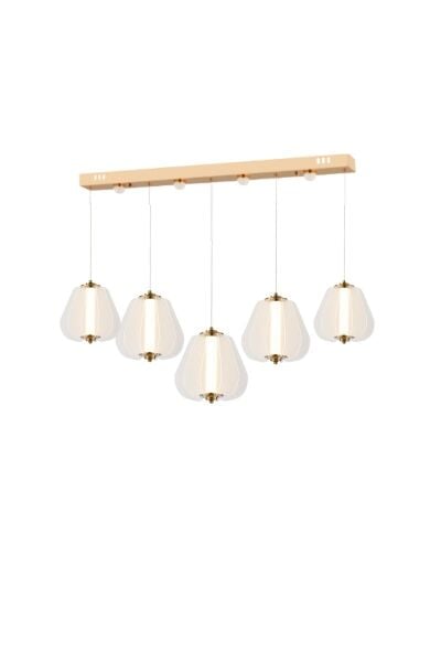 Hopps 90 Watt 5'li Sıralı Bakır Led Sarkıt Avize