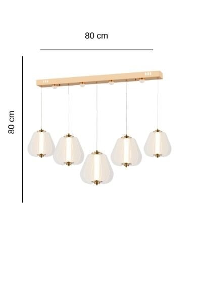 Hopps 90 Watt 5'li Sıralı Bakır Led Sarkıt Avize