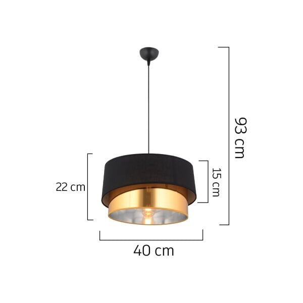 Marstal Büyük 2 Katlı Siyah Gold Detaylı Modern Koridor,Yatak Odası Salon Avize