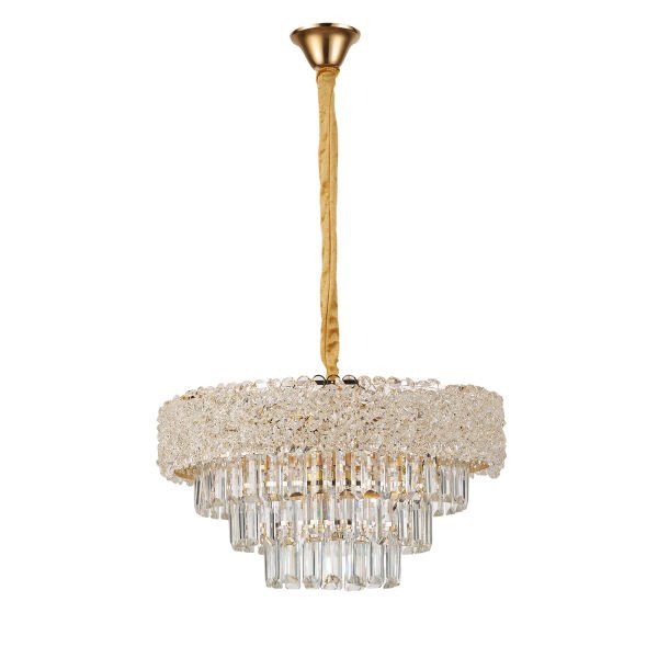 Kristoff 50'lik Yuvarlak Gold Kristalli Avize