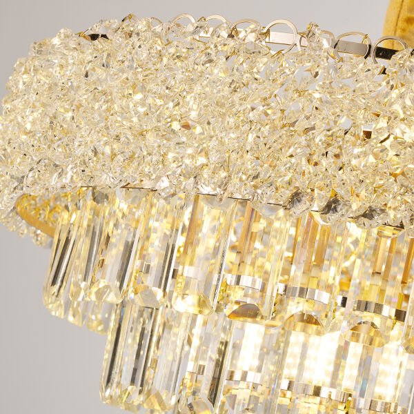 Kristoff 50'lik Yuvarlak Gold Kristalli Avize