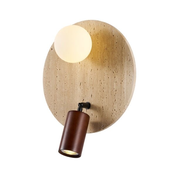 Drew Yuvarlak Traverten Mermer Desenli Spotlu Aplik