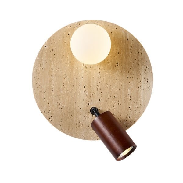 Drew Yuvarlak Traverten Mermer Desenli Spotlu Aplik