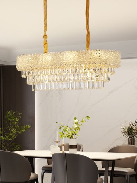 Kristoff 80'lik Sıralı Gold Kristalli Avize