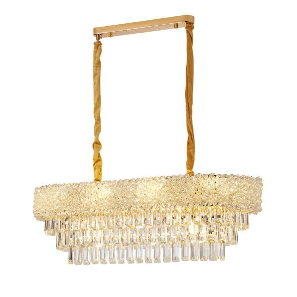 Kristoff 80'lik Sıralı Gold Kristalli Avize