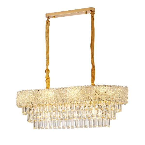 Kristoff 80'lik Sıralı Gold Kristalli Avize