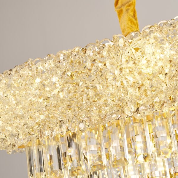 Kristoff 80'lik Sıralı Gold Kristalli Avize