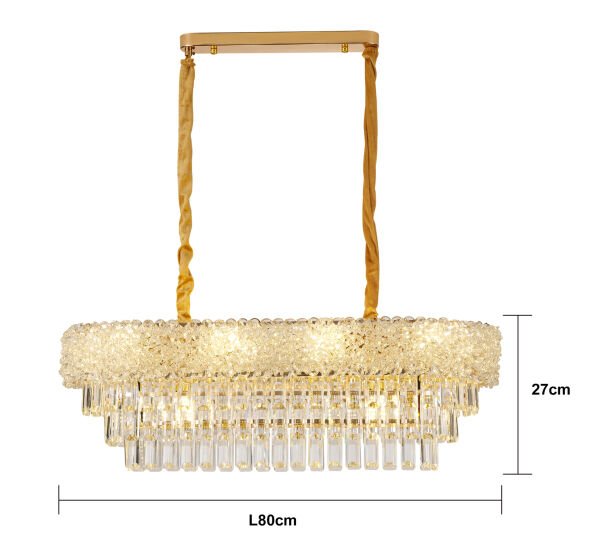 Kristoff 80'lik Sıralı Gold Kristalli Avize