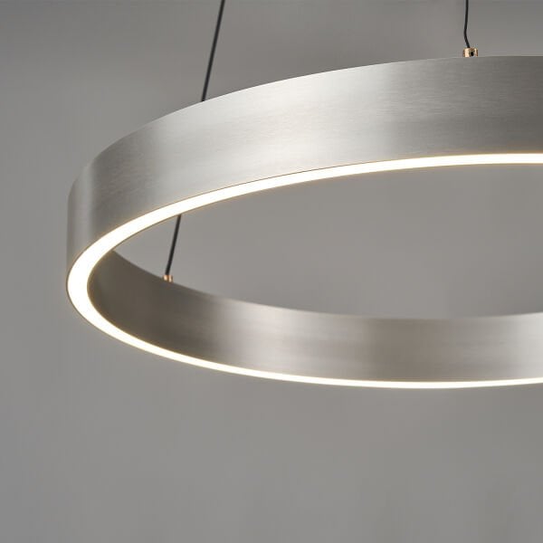 Late Gri 60'lık Yuvarlak 41 Watt Modern Sarkıt Salon Led Avize