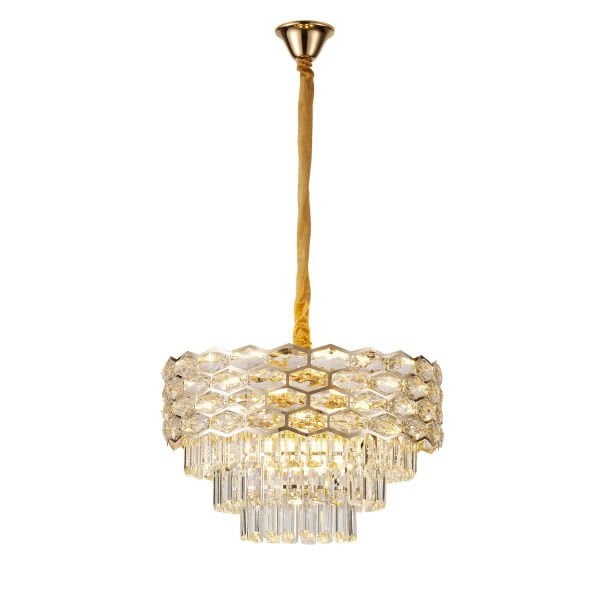 Konrad 50'lik Yuvarlak Gold Kristalli Avize