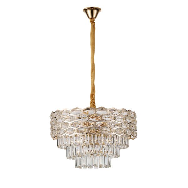 Konrad 50'lik Yuvarlak Gold Kristalli Avize